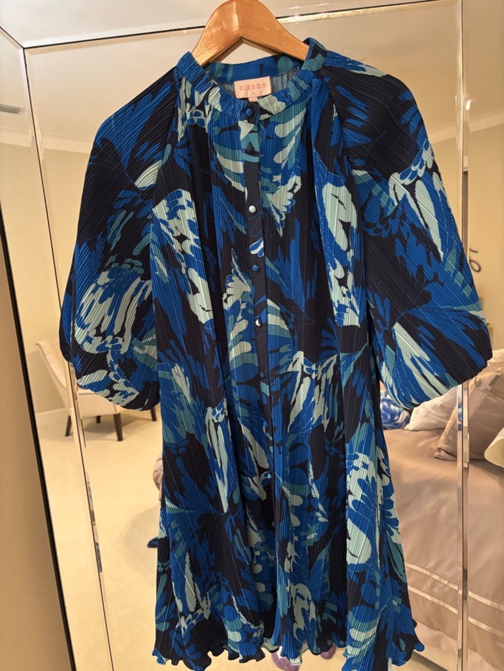 Ciebon  Dress Pleated Puff Sleeves size S